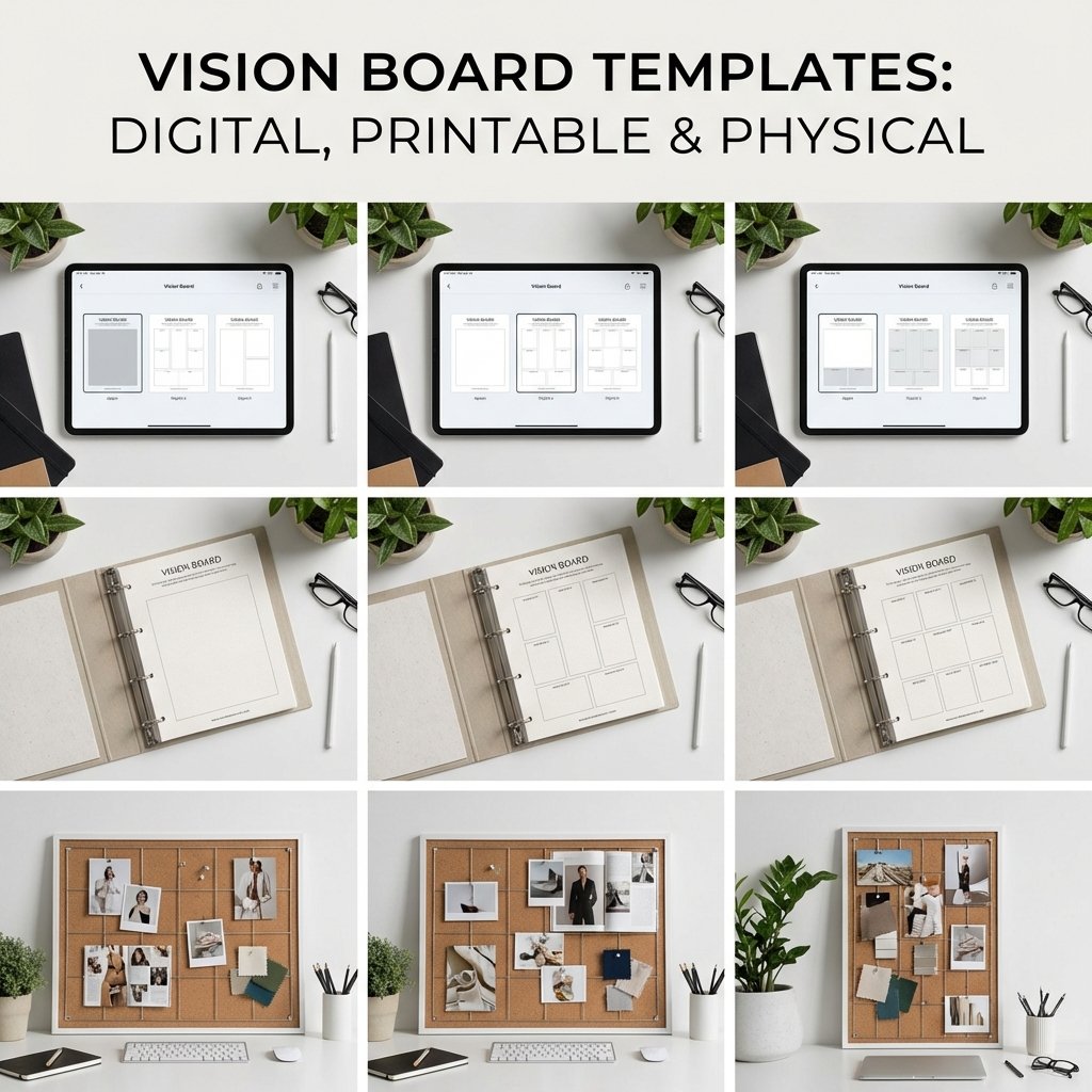 Collection of successful vision board examples