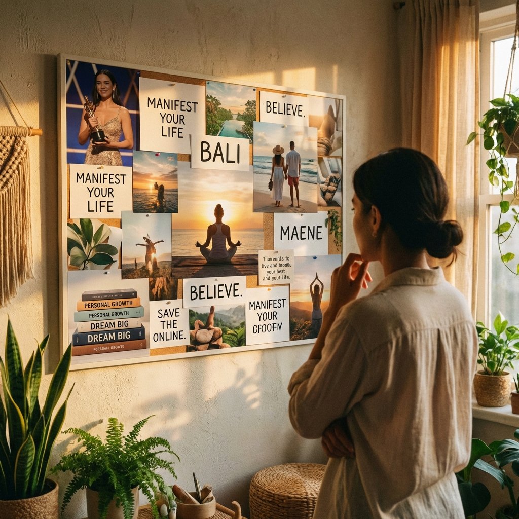 Beautiful vision board example with goals and aspirations