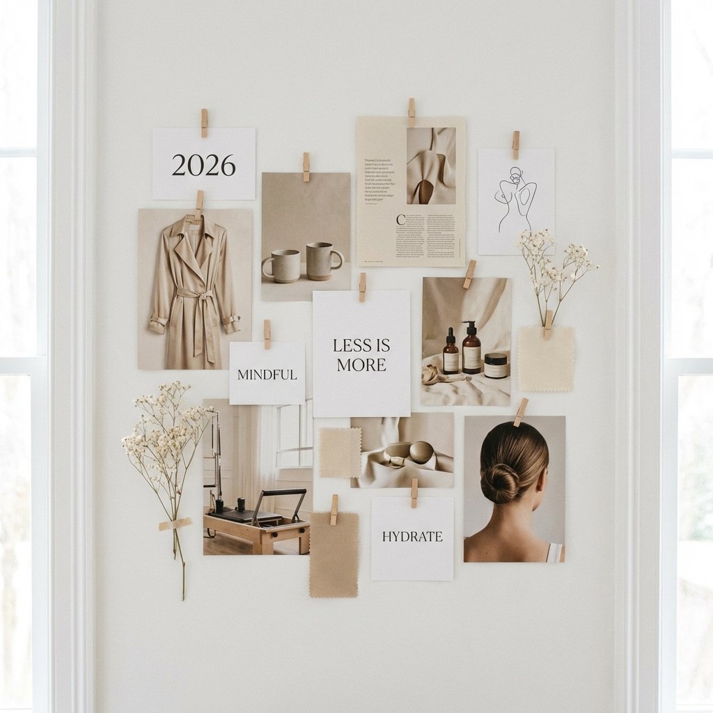 Minimalist clean girl aesthetic vision board